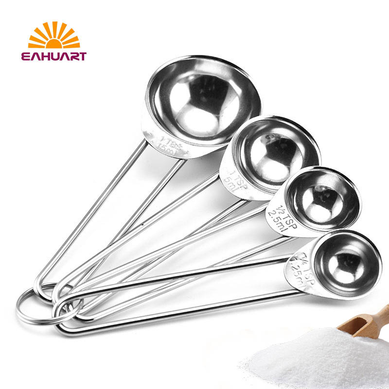 4-Piece Measuring Spoon with Ring for Powders & Spices