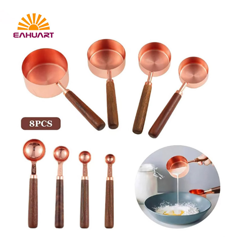 8-Piece Measuring Set–4 Cups & 4 Spoons for Precise Cooking