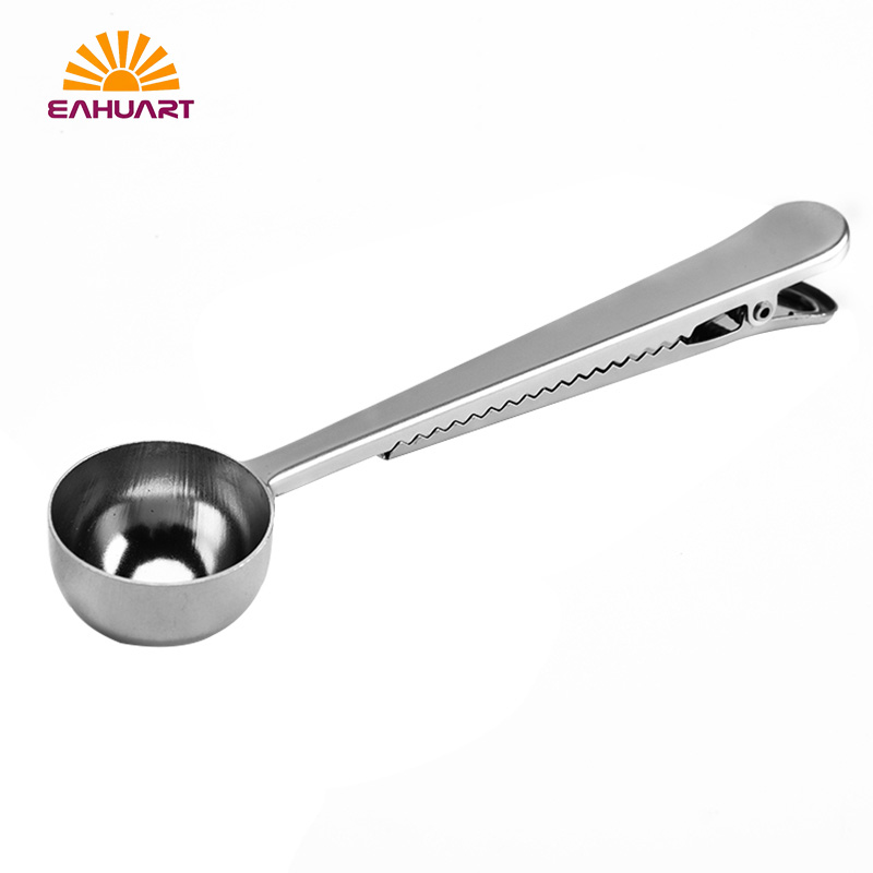 Popular Custom logo Coffee Measuring Spoon with Bag Clip