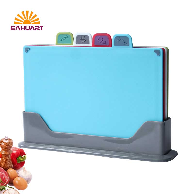 4-Piece Cutting Board Set with Stand – Organized & Hygienic