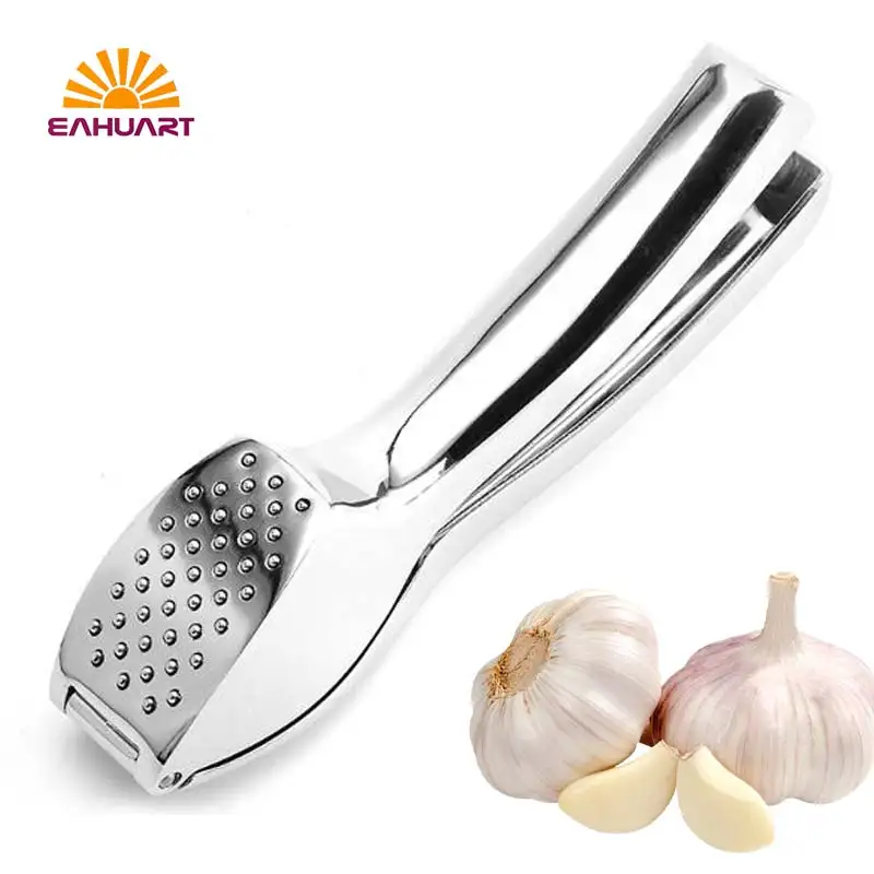 Premium Zinc Alloy Garlic Press - Heavy Duty Garlic Crusher