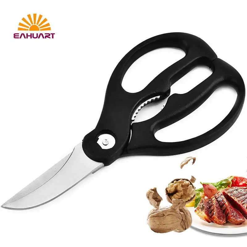 Multifunction Curved Blade Kitchen Scissors with Nut Cracker 